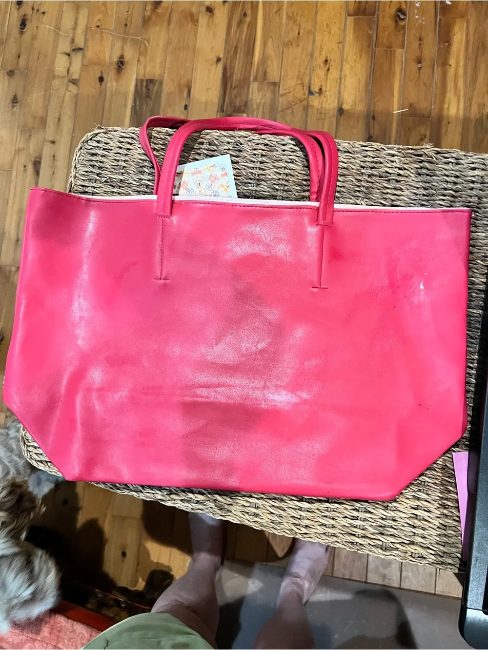 Vince Camuto Hot Pink and Silver Two-Tone Tote